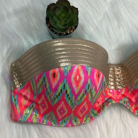 NWOT Shade & Shore Multicolored Bikini Top - Picture 4 of 11
